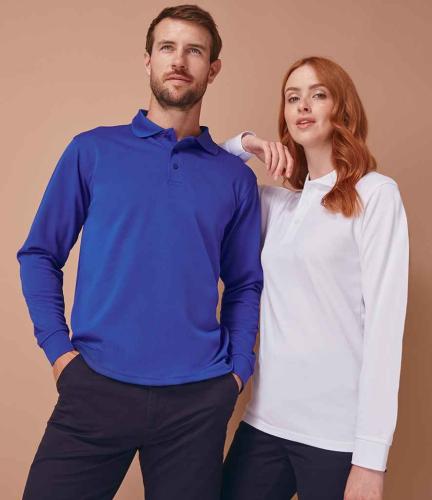 Henbury Unisex Long Sleeve Coolplus� Piqu� Polo Shirt - ROY - 3XL